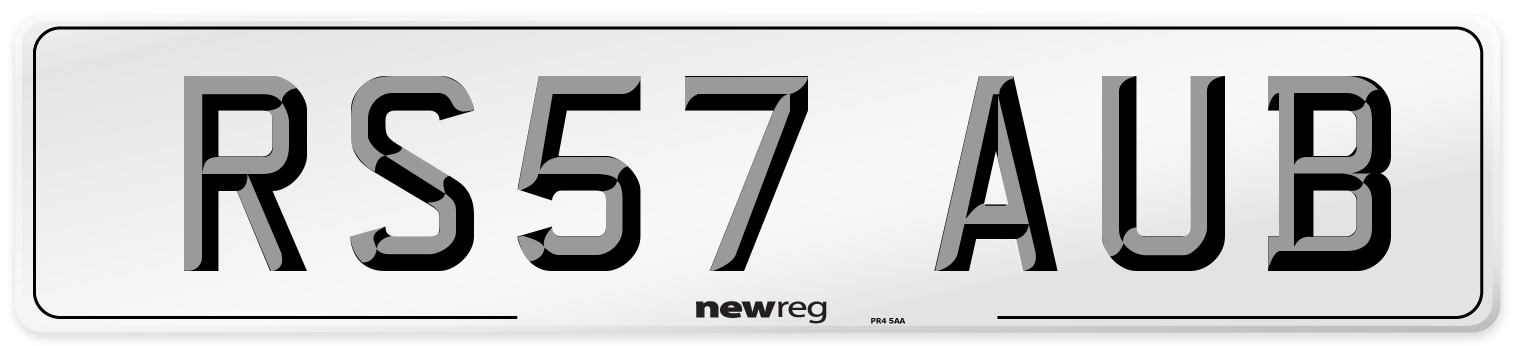 RS57 AUB Number Plate from New Reg